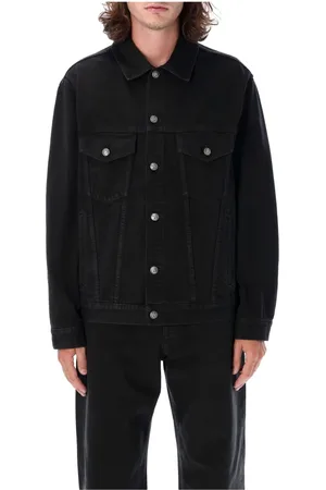 Palm Angels Jakke, Herre, Sort, M, Denim, Monogram Denimjakke