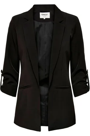 ONLY Jakke, Dame, Sort, XS, Polyester, Sort Blazer med Revers til Kvinder