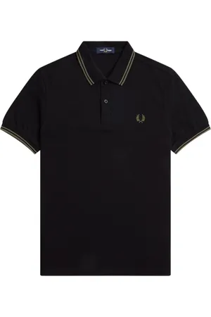 Fred Perry Top, Herre, Sort, XL, Bomuld, Klassisk bomuldspolo med dobbelte striber
