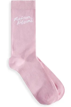 Maison Kitsuné Undertøj, Herre, Lyserød, S, Elegante Håndskriftsokker