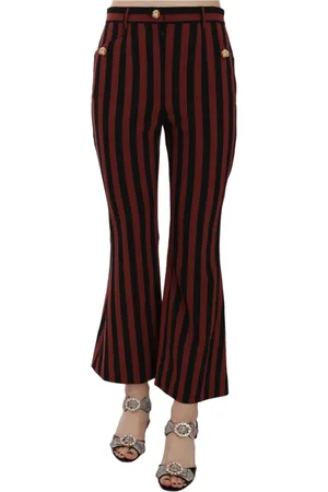 Dolce & Gabbana Bukser, Dame, Flerfarvet, M, Polyester, Flarebukser med Fed Stribe