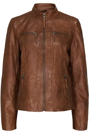 Notyz Jakke, Dame, Brun, S, Bikerjakke
