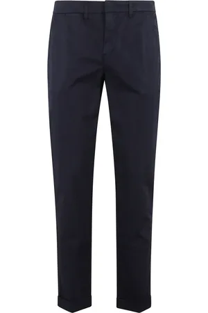 FAY Bukser, Herre, Blå, W34, Bomuld, Blå Capri Bukser med Slim Fit