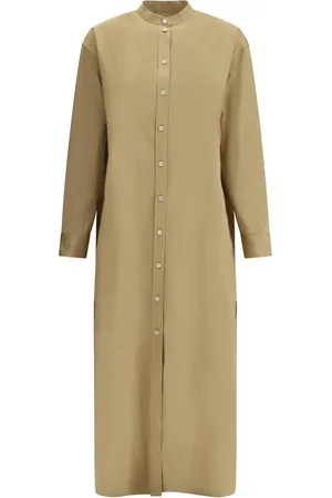 Jil Sander Kjole, Dame, , S, Skjortekjole med logo broderi og slidser