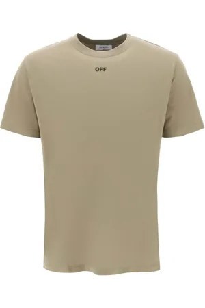 OFF-WHITE Top, Herre, Grøn, M, Bomuld, Arrow Broderet T-shirt