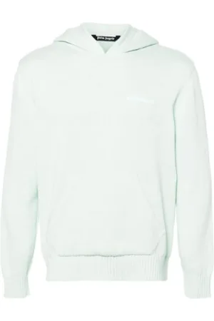 Palm Angels Sweathshirts & Hoodies, Herre, Blå, M, Bomuld, Mint Cotton Hoodie