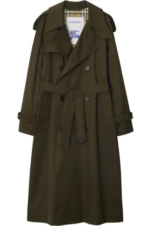 Burberry Frakke, Dame, Grøn, XS, Uld, Stilfulde Frakker Samling