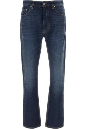 Palm Angels Jeans, Herre, Blå, W30, Bomuld, Mørkeblå Mid-rise Straight-leg Jeans
