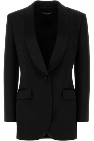 Dolce & Gabbana Jakke, Dame, Sort, XS, Uld, Sort uldblandingsblazer vest