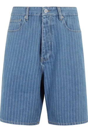Drôle de Monsieur Shorts, Herre, Blå, L, Bomuld, Blå Stribet Baggy Bermuda Shorts