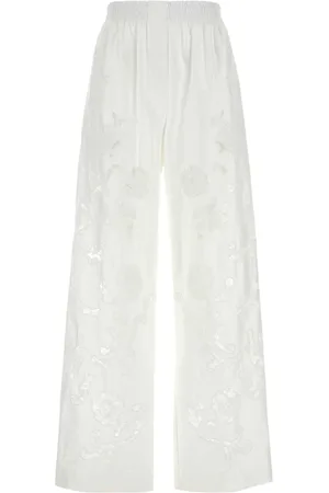 MAGDA BUTRYM Bukser, Dame, Hvid, XS, Hvide Wide-Leg Poplin Bukser