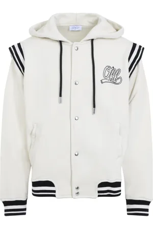 OFF-WHITE Sweathshirts & Hoodies, Herre, Hvid, L, Bomuld, Fleece Varsity Hættetrøje