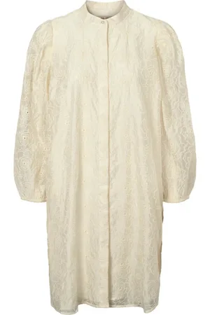RUE de FEMME Kjole, Dame, , S, Off White Kjole med Lange Ærmer