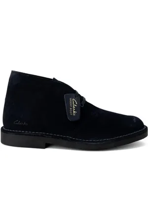 Clarks Sko, Herre, Blå, 42 1/2 EU, Suede, Navy Suede Ankelstøvler med Hæl