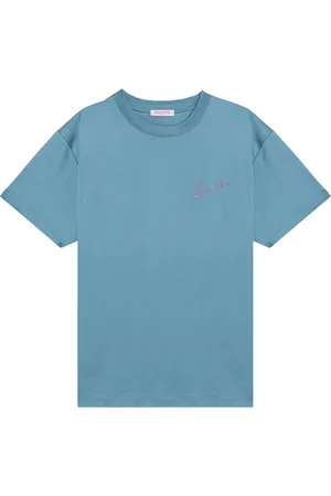 VALENTINO GARAVANI Top, Herre, Blå, S, Bomuld, Kortærmet rund hals T-shirt