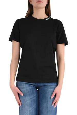 Dondup Top, Dame, Sort, S, Bomuld, Bomuld Jersey Crew Neck T-shirt