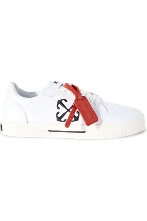 OFF-WHITE Sko, Herre, Flerfarvet, 41 EU, Arrow Embroidered Canvas Low-Top Sneakers