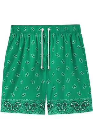 Palm Angels Badetøj, Herre, Grøn, M, Polyester, Paisley Badeshorts