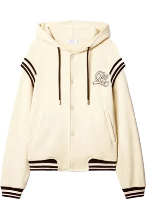 OFF-WHITE Sweathshirts & Hoodies, Herre, , L, Bomuld, Varsity Hoodie Cream Striped Logo