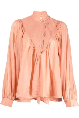 FORTE FORTE Bluser & Skjorter, Dame, Lyserød, L, Bomuld, Bohemian Bomulds-Silke Bluse