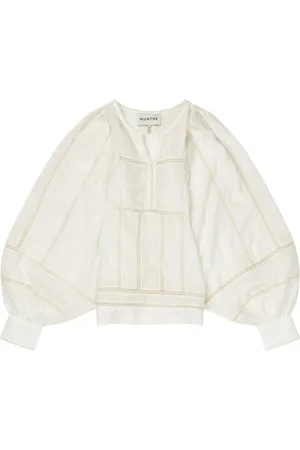 Munthe Bluser & Skjorter, Dame, , XL, Bomuld, Elegant, transparent top med vide ærmer