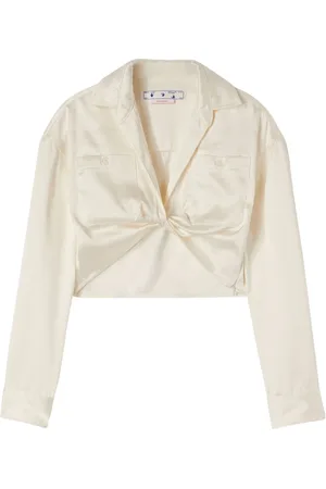 OFF-WHITE Bluser & Skjorter, Dame, Hvid, XS, Twist Crop Shirt