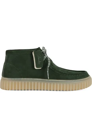 Clarks Sko, Herre, Grøn, 42 EU, Suede, Suede snøresko Torhill Hi