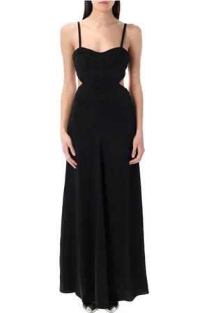 Isabel Marant Kjole, Dame, Sort, XS, Satin, Sort Satin Lang Kjole med Åbenværk