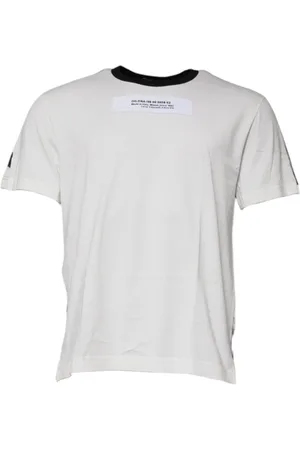 Dolce & Gabbana Top, Herre, Hvid, L, Bomuld, Camouflage Bomuld Crew Neck T-shirt