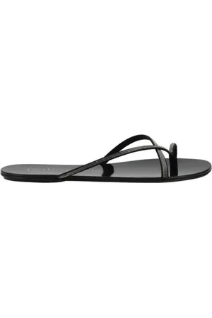 Pedro Garcia Sko, Dame, Sort, 37 1/2 EU, Elegant Rhinestone Flade Sandaler