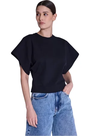 Berenice Top, Dame, Sort, L, Bomuld, T-shirt Edena | T-shirt sort kimono-stil