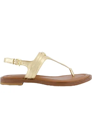Michael Kors Sko, Dame, Gul, 35 1/2 EU, Læder, Læder sandal med logo charm
