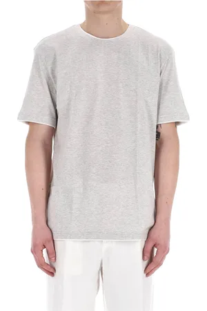 ELEVENTY Top, Herre, Grå, S, Bomuld, Luksus T-shirt med dobbelte profiler