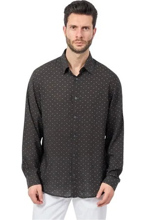 Armani Exchange Skjorte, Herre, Sort, S, Bomuld, Sort All-Over Bomuldsskjorte