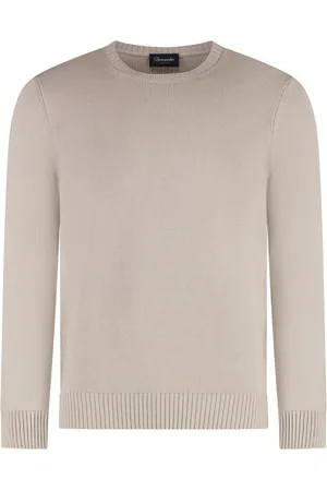 DRUMOHR Strik, Herre, , XL, Bomuld, Ribbet Bomuld Crew-Neck Sweater