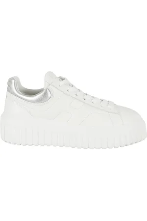 Hogan Sko, Dame, Hvid, 38 EU, Læder, Stripes Lace-Up Sneakers