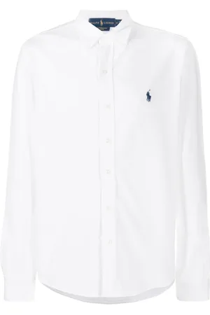 Ralph Lauren Skjorte, Herre, Hvid, XL, Langærmede Striktrøjer