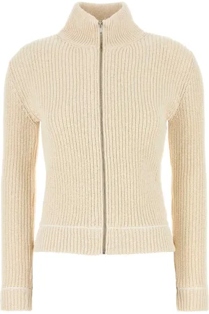 Maison Margiela Strik, Dame, , S, Bomuld, Ivory Bomuld Blandings Cardigan Strik