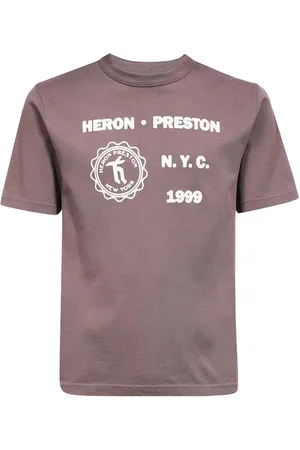 Heron Preston Top, Herre, Brun, 2XL, Bomuld, Cotton T-shirt med print