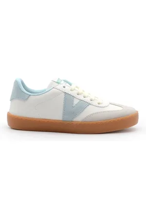 victoria Sko, Dame, Hvid, 40 EU, Læder, Hvide Sneakers med Pastel Detaljer