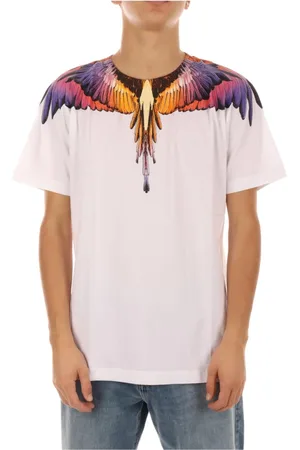 MARCELO BURLON Top, Herre, , XL, Bomuld, Bomulds T-shirt med Rund Hals og Print