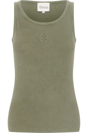My Essential Wardrobe Top, Dame, Grøn, 2XL, Bomuld, Grøn Vask Ærmeløs Top