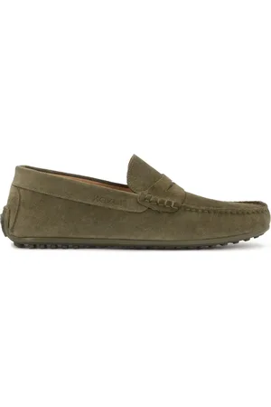 Kazar Sko, Herre, Grøn, 42 EU, Uld, Herre slip-on mokkasiner i khaki farve