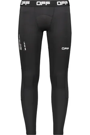 OFF-WHITE Bukser, Herre, Sort, L, Polyester, Leggings med logo og frontprint