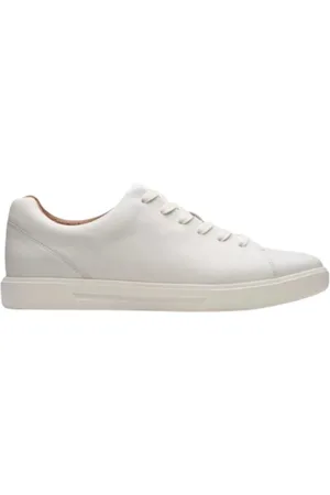 Clarks Sko, Herre, Hvid, 42 EU, Uld, Hvide Læder Sneakers Behagelige Stilfulde Sko