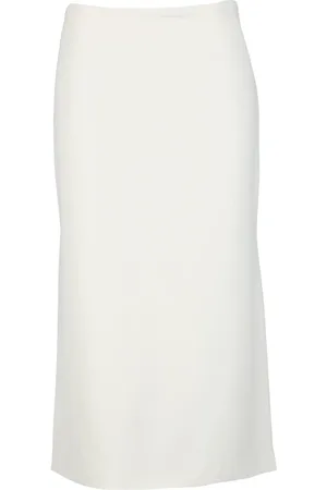 Sportmax Nederdel, Dame, Hvid, S, Asymmetrisk Midi Nederdel med Lynlås