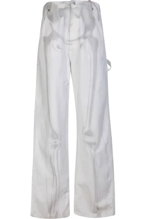 OFF-WHITE Bukser, Herre, Hvid, W31, Bomuld, Graphic Print Carpenter Body Scan Bukser