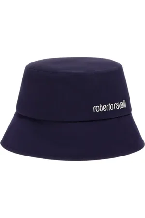Roberto Cavalli Tilbehør, Dame, Blå, ONE SIZE, Bomuld, Logo Spandehat