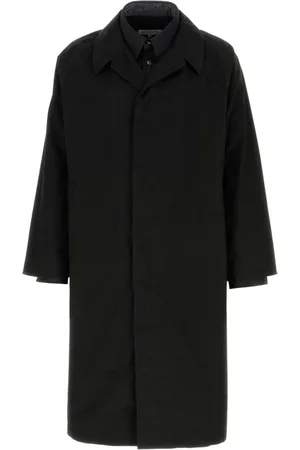 Maison Margiela Frakke, Herre, Sort, M, Bomuld, Sort Bomuld Trenchcoat