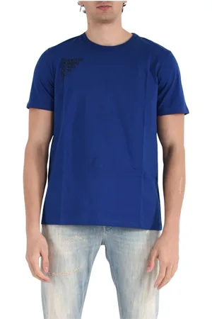 Dondup Top, Herre, Blå, M, Bomuld, Jersey T-shirt med slim fit